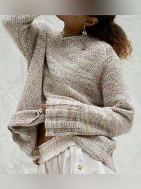 NWT-Free People “Cotton Candy” Pullover in Gardenia Blossom